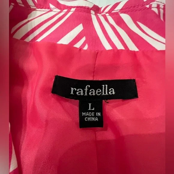 RAFELLA PINK AND WHITE DESIGN SIZE LARGE BLAZER/NOTCHED COLLAR   SINGLE BREASTED - Picture 7 of 8